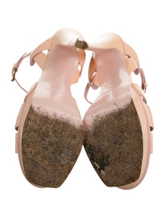 Yves Saint Laurent Patent Leather T-Strap Sandals