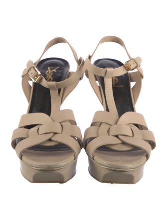 Saint Laurent Leather T-Strap Sandals
