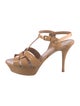 Yves Saint Laurent Patent Leather T-Strap Sandals