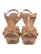 Yves Saint Laurent Patent Leather T-Strap Sandals