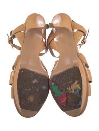 Yves Saint Laurent Patent Leather T-Strap Sandals