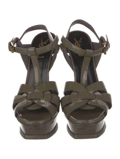 Yves Saint Laurent Patent Leather T-Strap Sandals