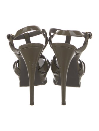 Yves Saint Laurent Patent Leather T-Strap Sandals