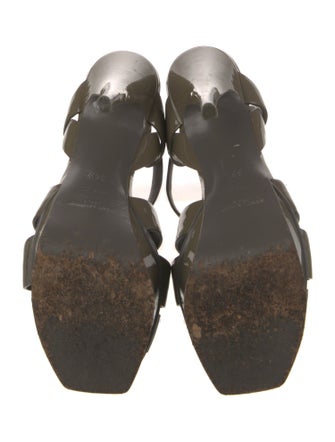 Yves Saint Laurent Patent Leather T-Strap Sandals