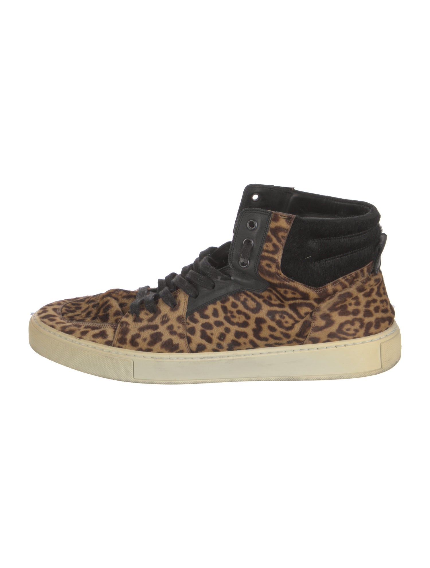 Yves Saint Laurent Ponyhair Animal Print Sneakers
