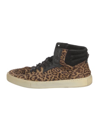 Yves Saint Laurent Ponyhair Animal Print Sneakers