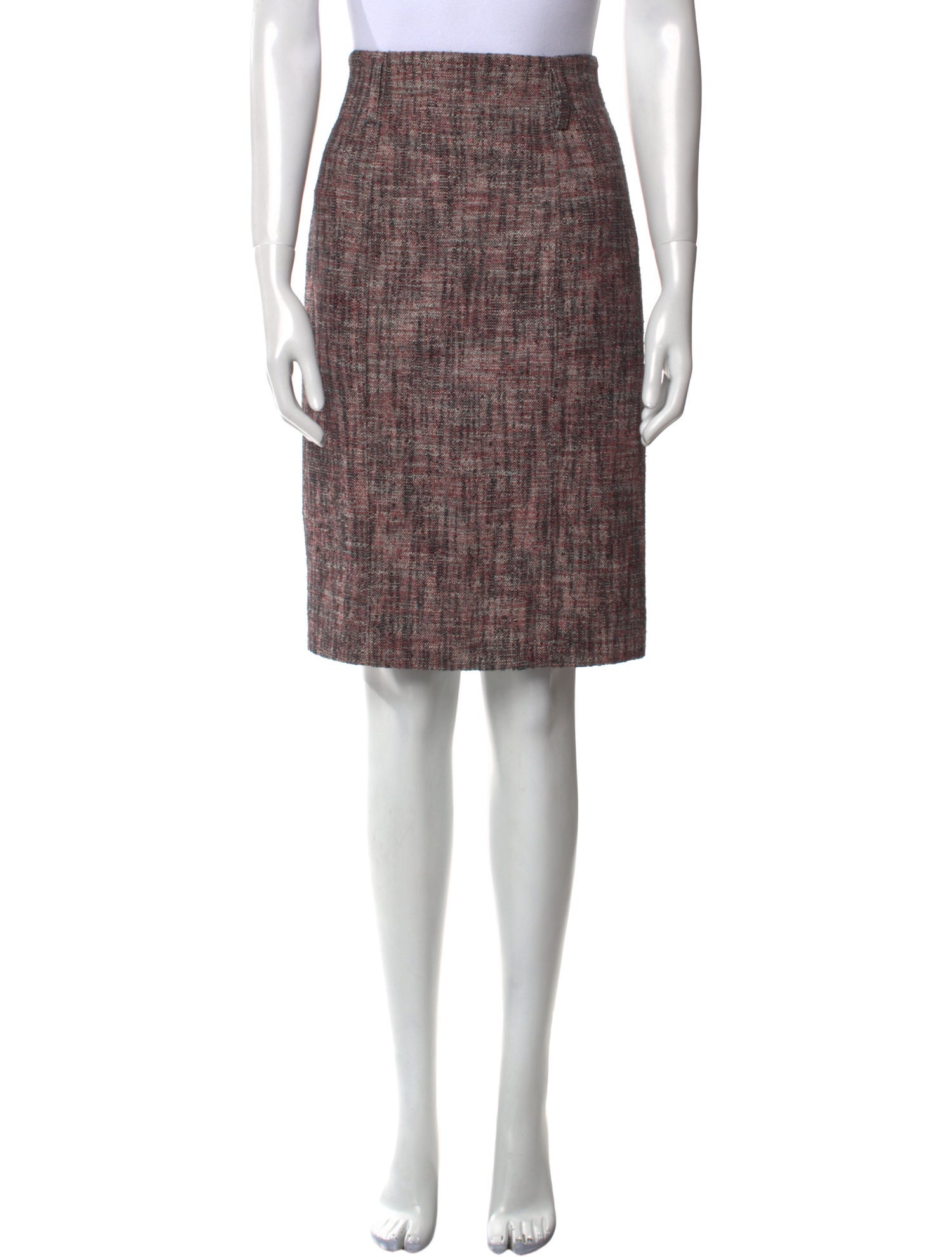 Yves Saint Laurent Tweed Pattern Knee-Length Skirt