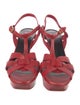 Yves Saint Laurent Leather Braided Accents T-Strap Sandals