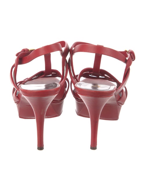 Yves Saint Laurent Leather Braided Accents T-Strap Sandals