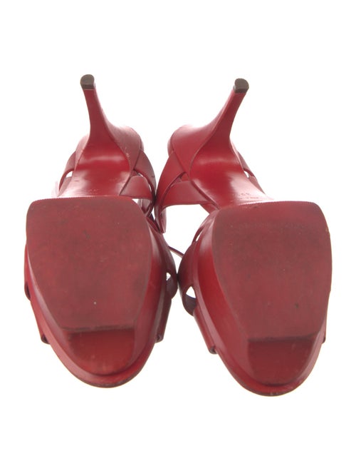 Yves Saint Laurent Leather Braided Accents T-Strap Sandals