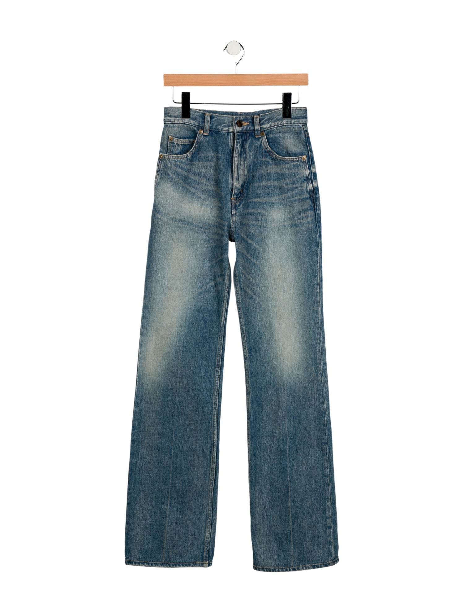 Saint Laurent High-Rise Wide Leg Jeans w/ Tags