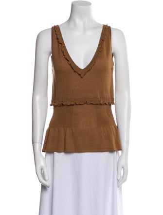 Yves Saint Laurent Merino Wool V-Neck Top