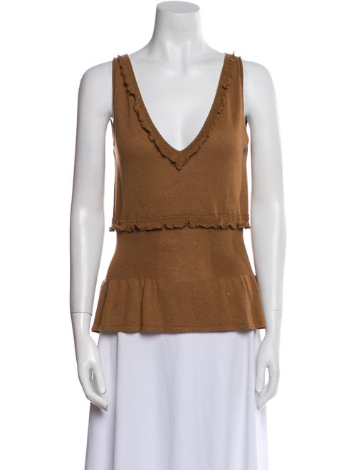 Yves Saint Laurent Merino Wool V-Neck Top