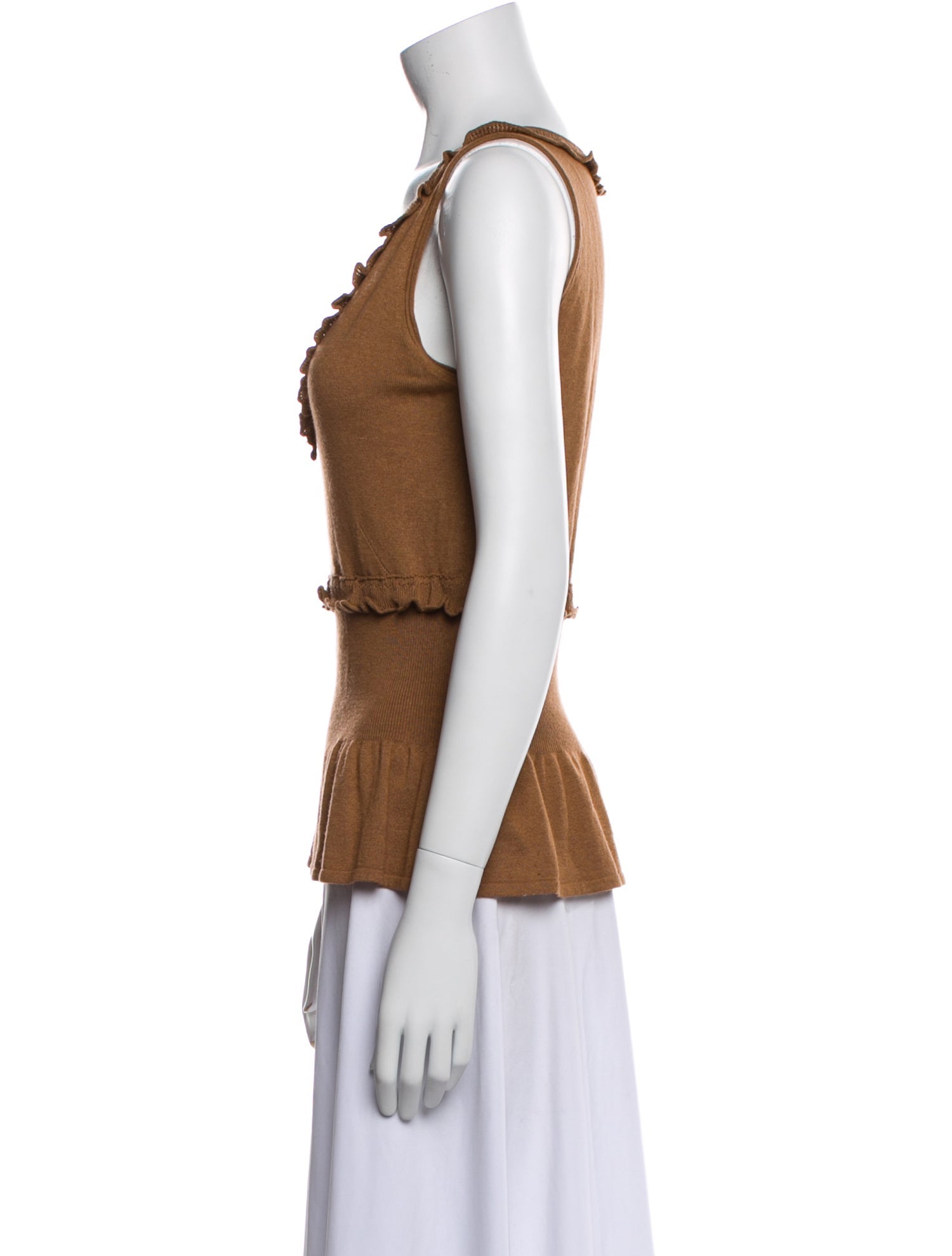 Yves Saint Laurent Merino Wool V-Neck Top