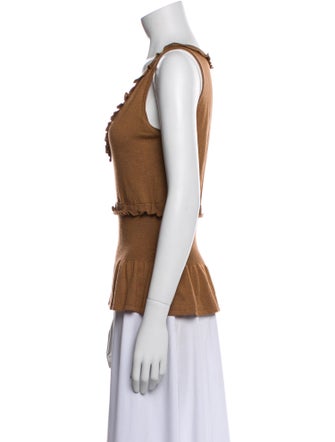 Yves Saint Laurent Merino Wool V-Neck Top