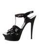 Yves Saint Laurent Patent Leather T-Strap Sandals