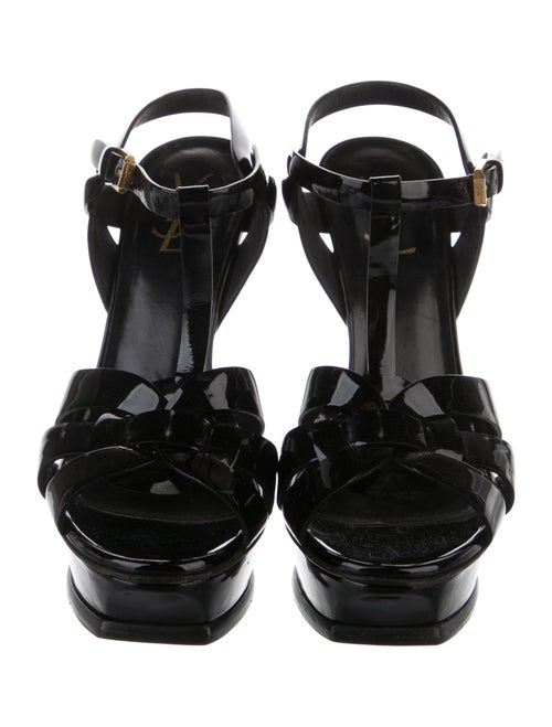 Yves Saint Laurent Patent Leather T-Strap Sandals