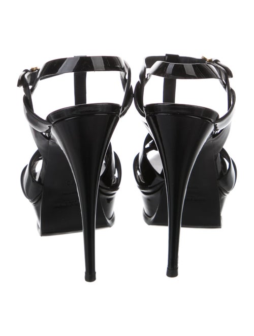 Yves Saint Laurent Patent Leather T-Strap Sandals