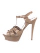 Yves Saint Laurent Patent Leather T-Strap Sandals