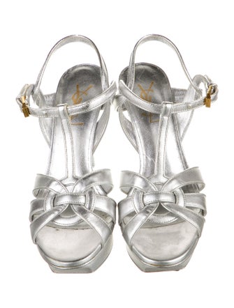 Saint Laurent Leather T-Strap Sandals