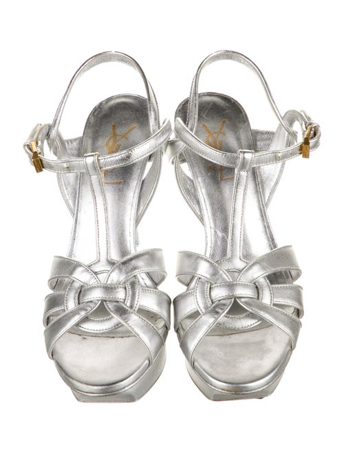 Saint Laurent Leather T-Strap Sandals