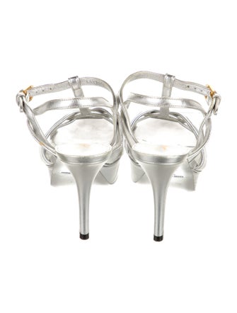 Saint Laurent Leather T-Strap Sandals