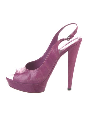 Yves Saint Laurent Leather Slingback Sandals