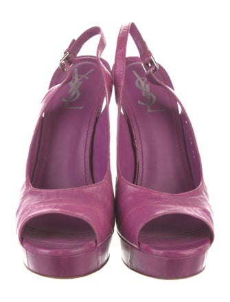 Yves Saint Laurent Leather Slingback Sandals