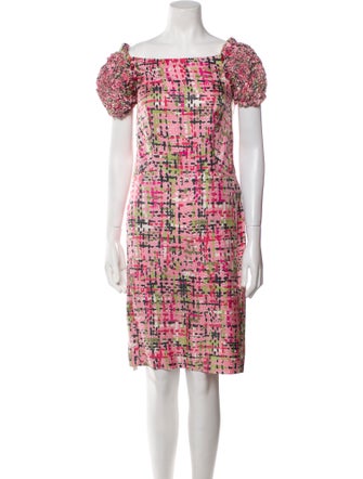 Yves Saint Laurent Printed Knee-Length Dress