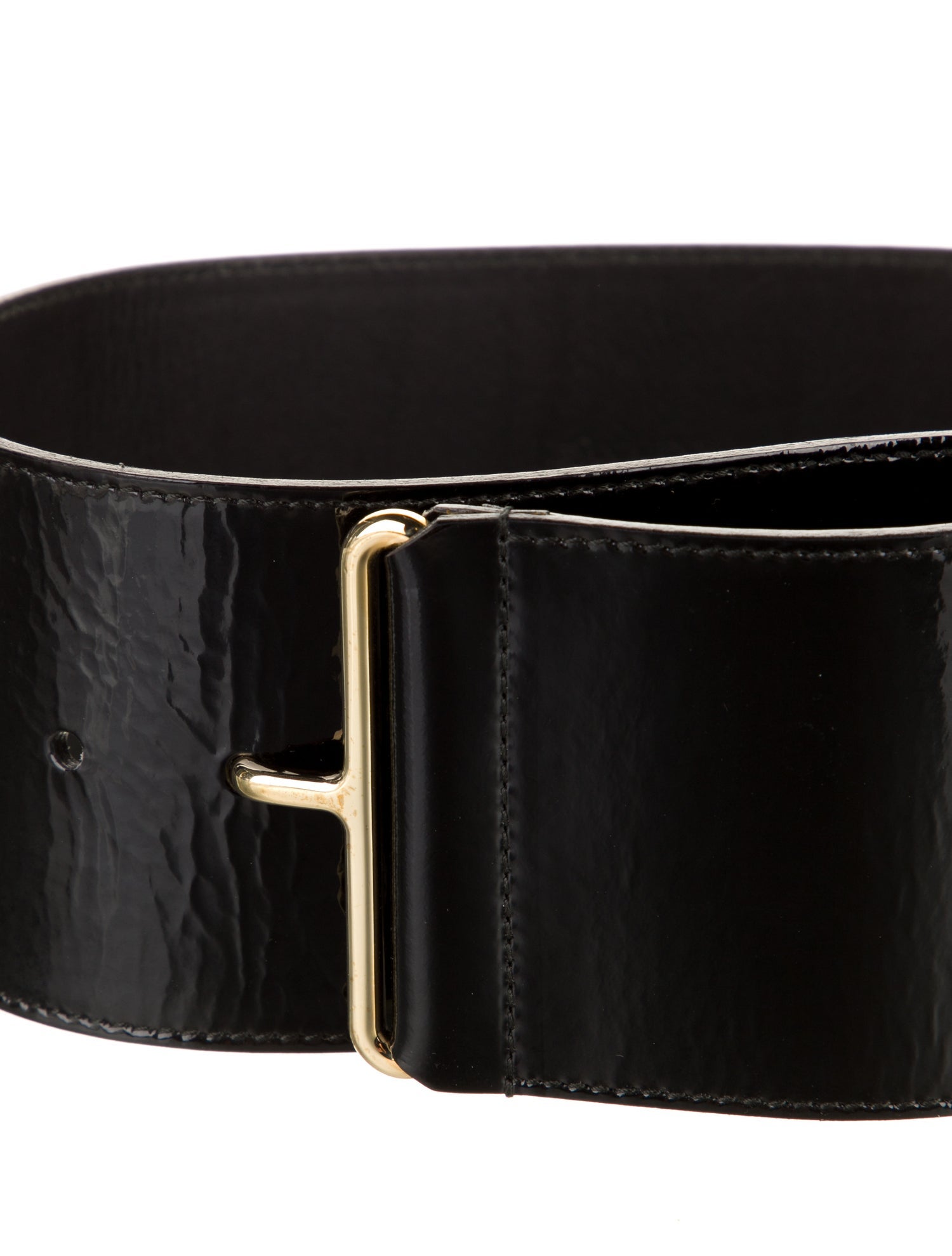 Yves Saint Laurent Wide Patent Leather Waist Belt