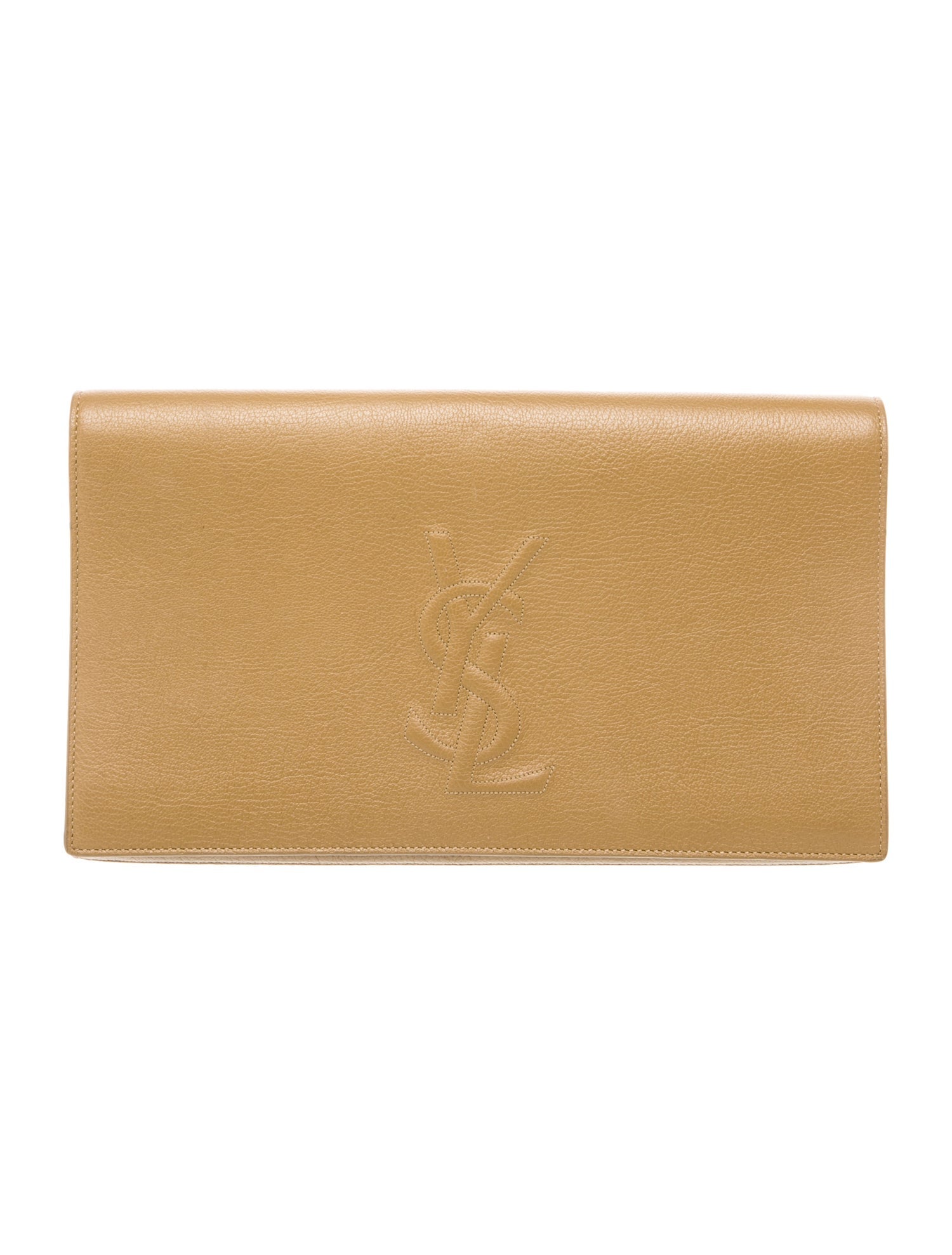 Yves Saint Laurent Leather Logo Clutch