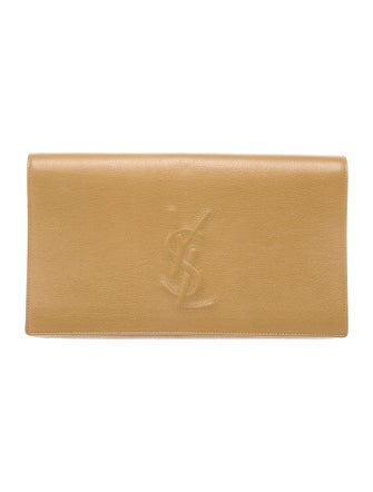 Yves Saint Laurent Leather Logo Clutch