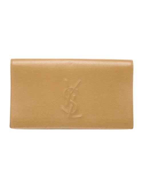 Yves Saint Laurent Leather Logo Clutch