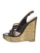 Yves Saint Laurent Patent Leather Colorblock Pattern Slingback Sandals