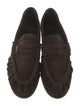 Yves Saint Laurent Suede Ruffle Embellishment Loafers