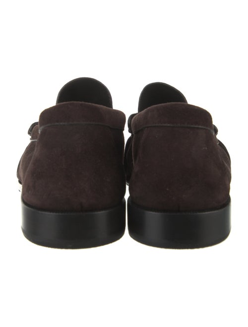 Yves Saint Laurent Suede Ruffle Embellishment Loafers