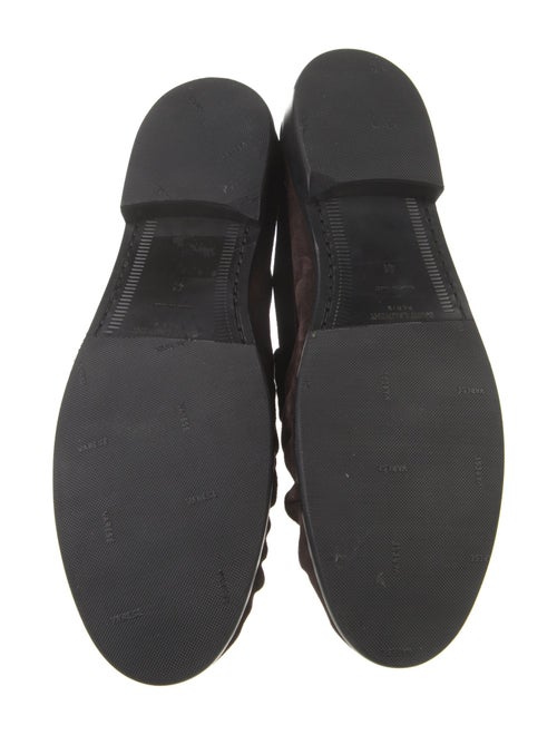Yves Saint Laurent Suede Ruffle Embellishment Loafers