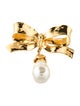 Yves Saint Laurent Faux Pearl Ribbon Brooch Pin