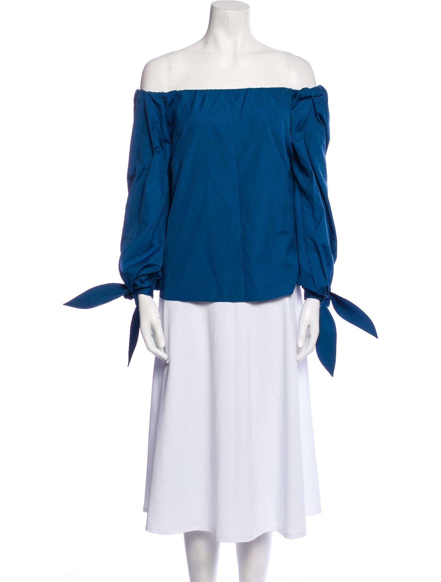 Yves Saint Laurent Off-The-Shoulder Long Sleeve Blouse