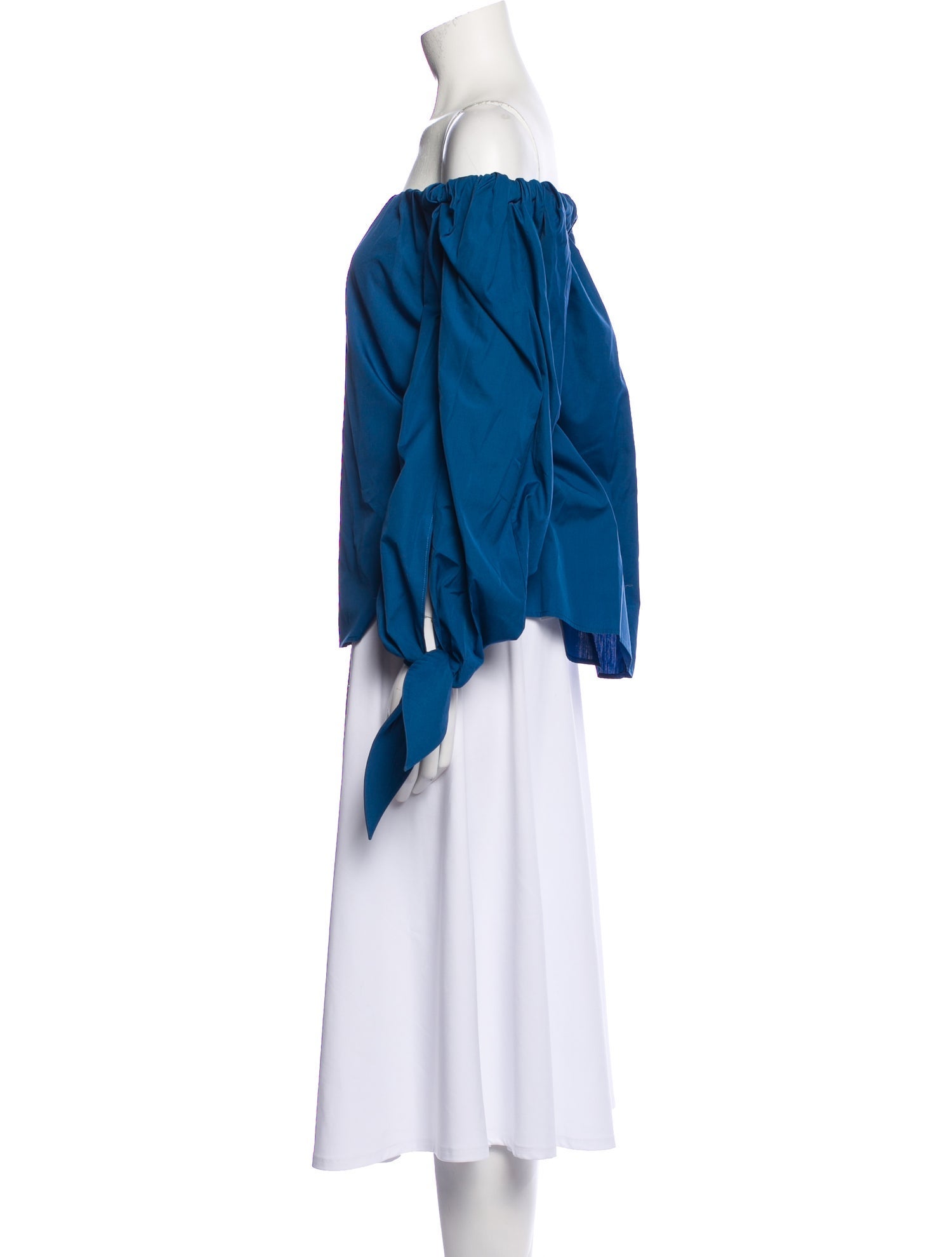 Yves Saint Laurent Off-The-Shoulder Long Sleeve Blouse