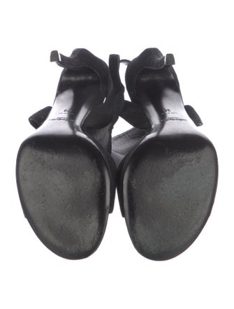 Yves Saint Laurent Suede Studded Accents Slingback Sandals