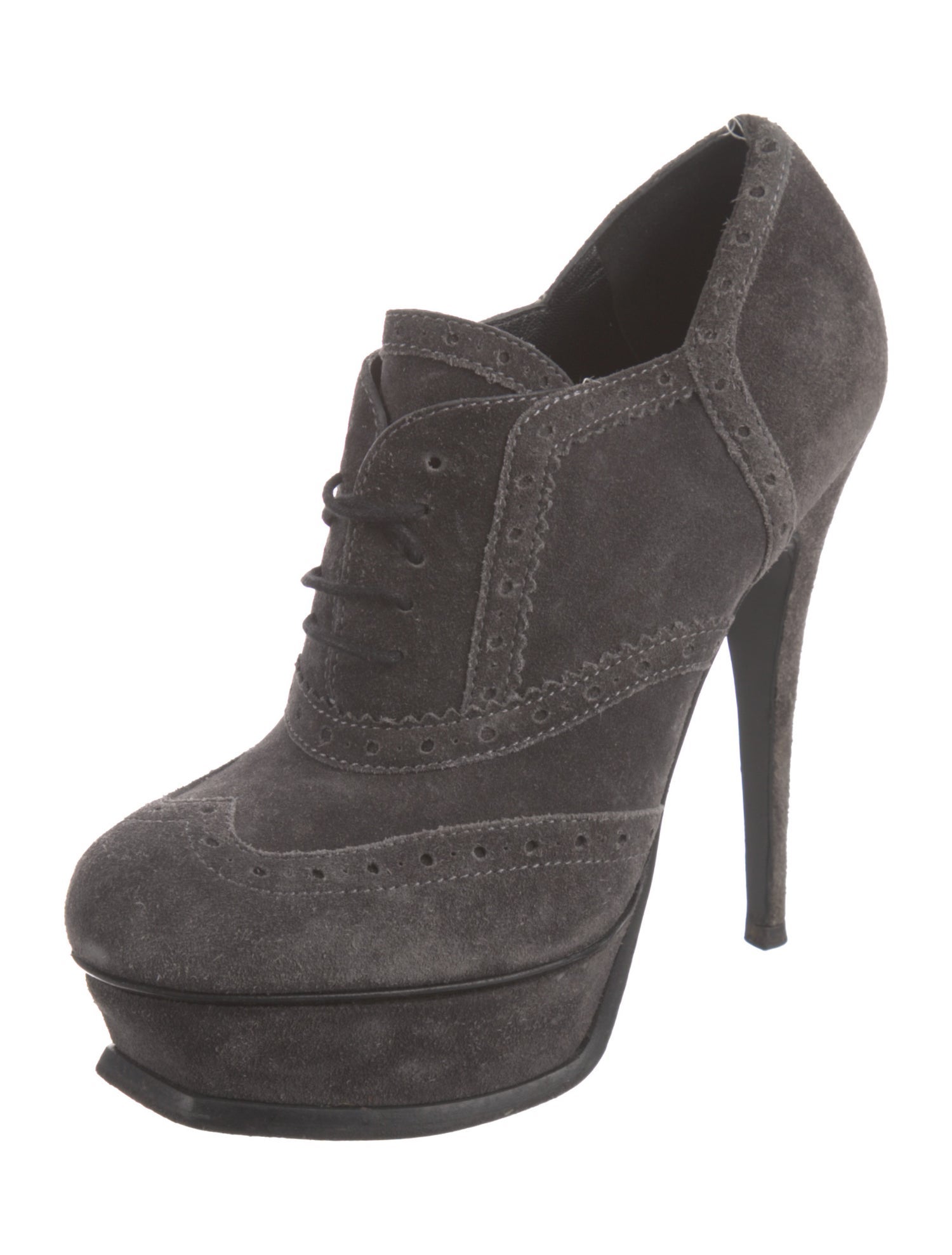 Yves Saint Laurent Suede Lace-Up Boots