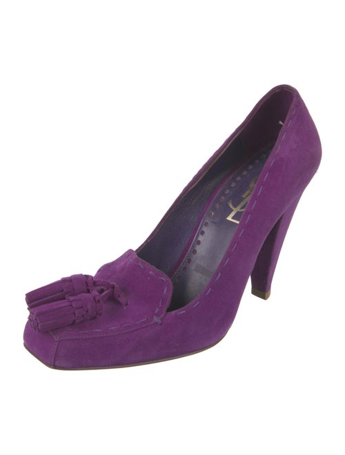 Yves Saint Laurent Suede Tassel Accents Pumps