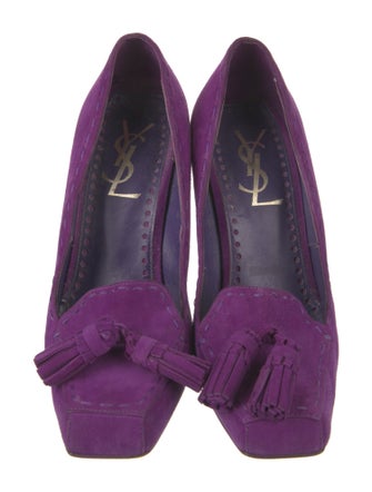 Yves Saint Laurent Suede Tassel Accents Pumps
