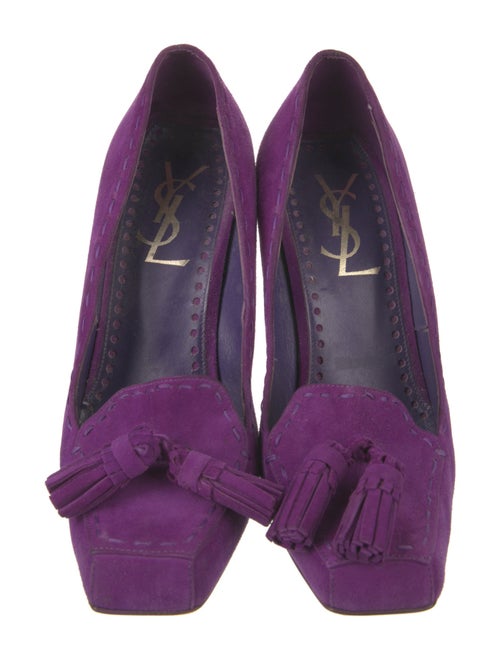 Yves Saint Laurent Suede Tassel Accents Pumps