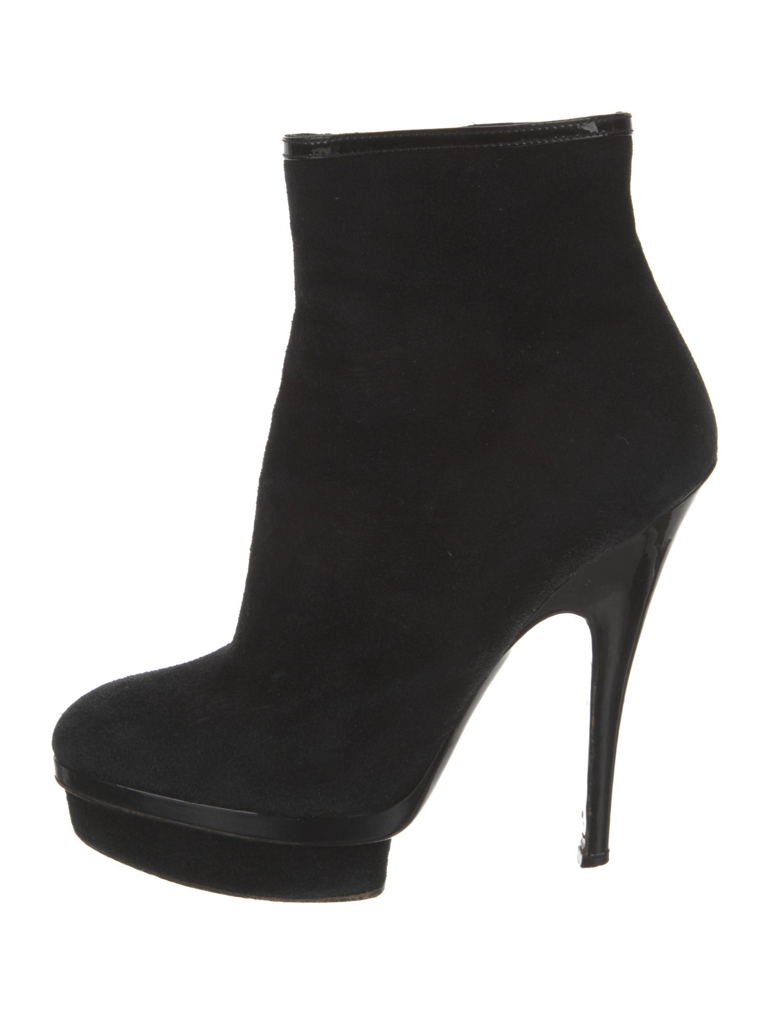 Yves Saint Laurent Suede Leather Trim Embellishment Boots