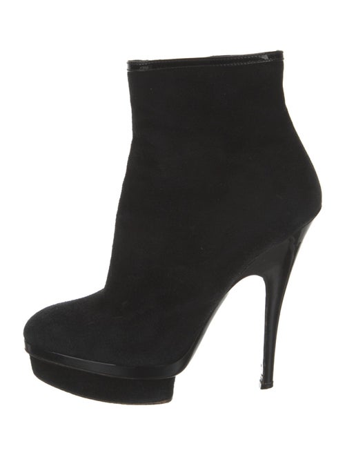Yves Saint Laurent Suede Leather Trim Embellishment Boots