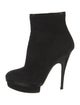 Yves Saint Laurent Suede Leather Trim Embellishment Boots