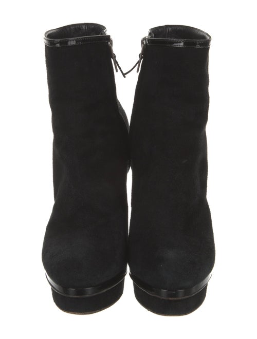 Yves Saint Laurent Suede Leather Trim Embellishment Boots