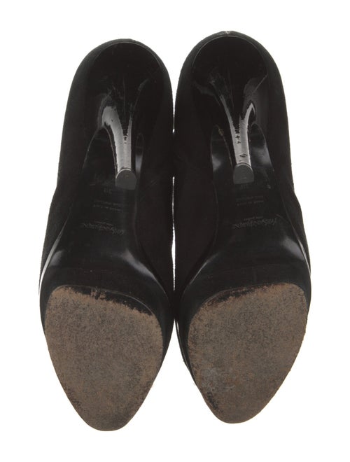 Yves Saint Laurent Suede Leather Trim Embellishment Boots